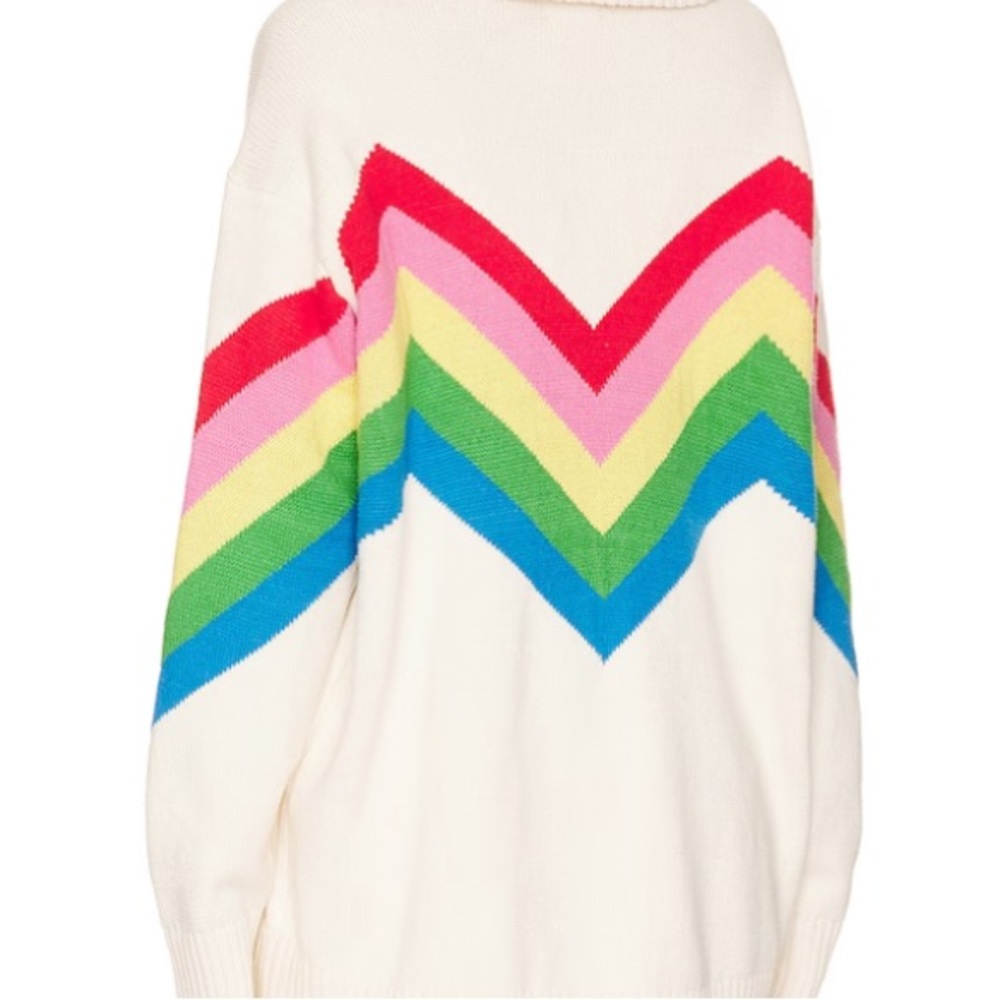 Show Me Your Mumu Weston Half Zip Pullover in Rainbow Slope. Size Small - Picture 3 of 11
